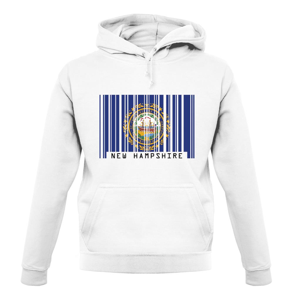 New Hampshire  Barcode Style Flag unisex hoodie