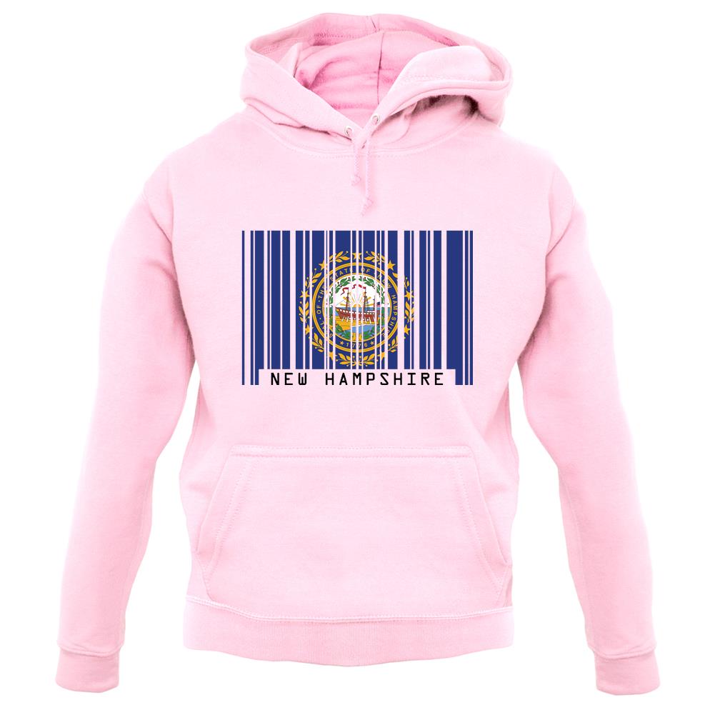 New Hampshire  Barcode Style Flag unisex hoodie