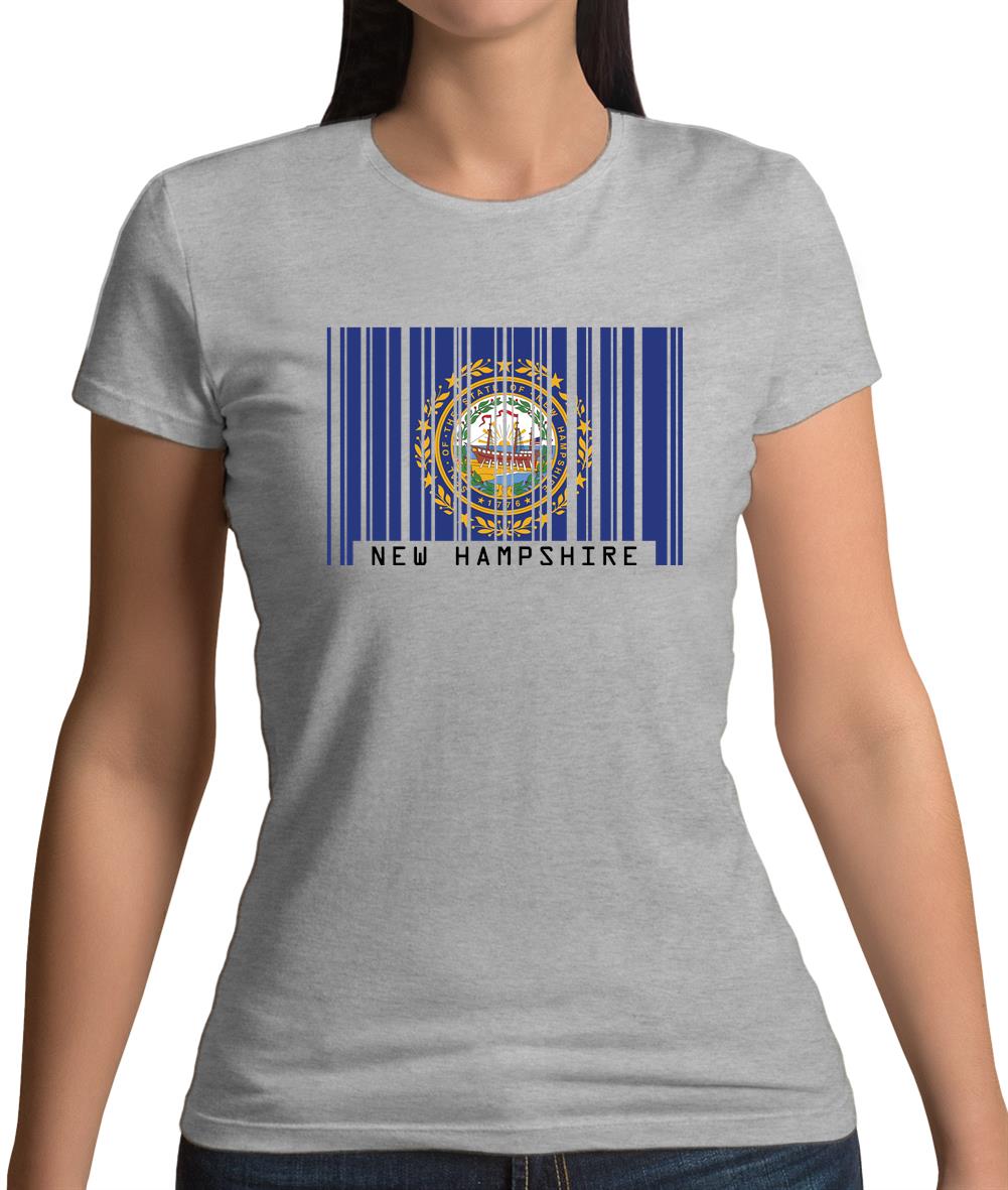 New Hampshire  Barcode Style Flag Womens T-Shirt
