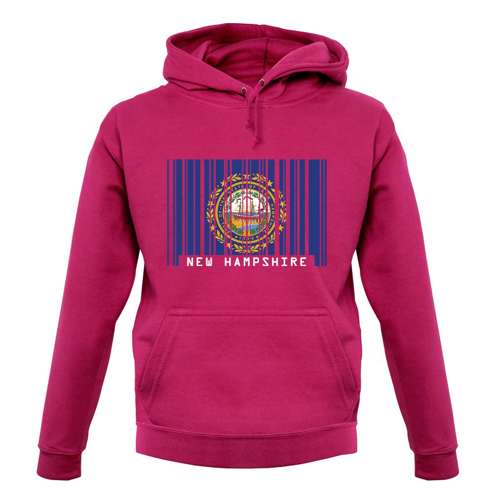 New Hampshire  Barcode Style Flag unisex hoodie