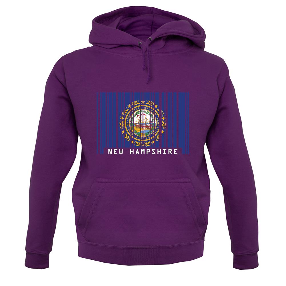 New Hampshire  Barcode Style Flag unisex hoodie
