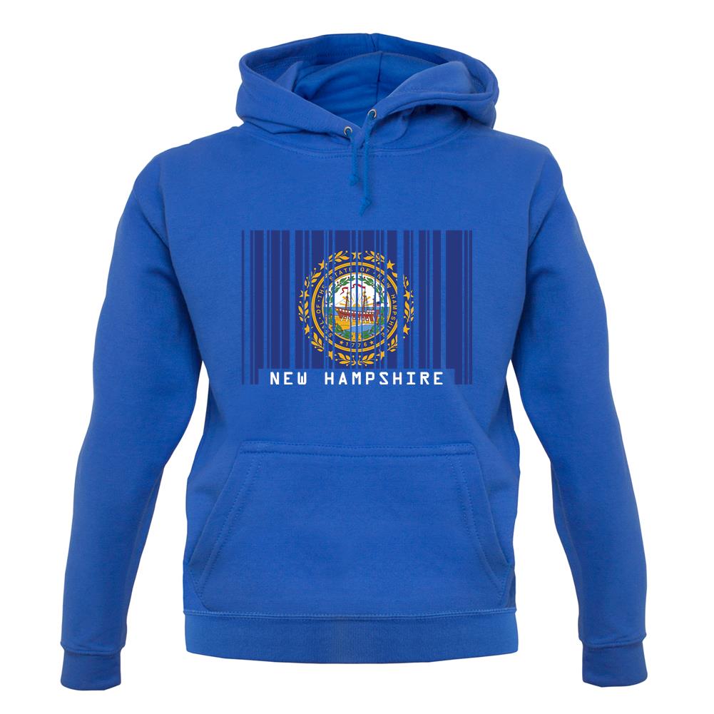 New Hampshire  Barcode Style Flag unisex hoodie