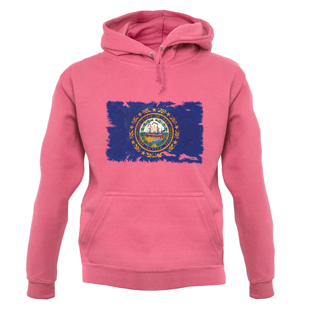 New Hampshire Grunge Style Flag unisex hoodie
