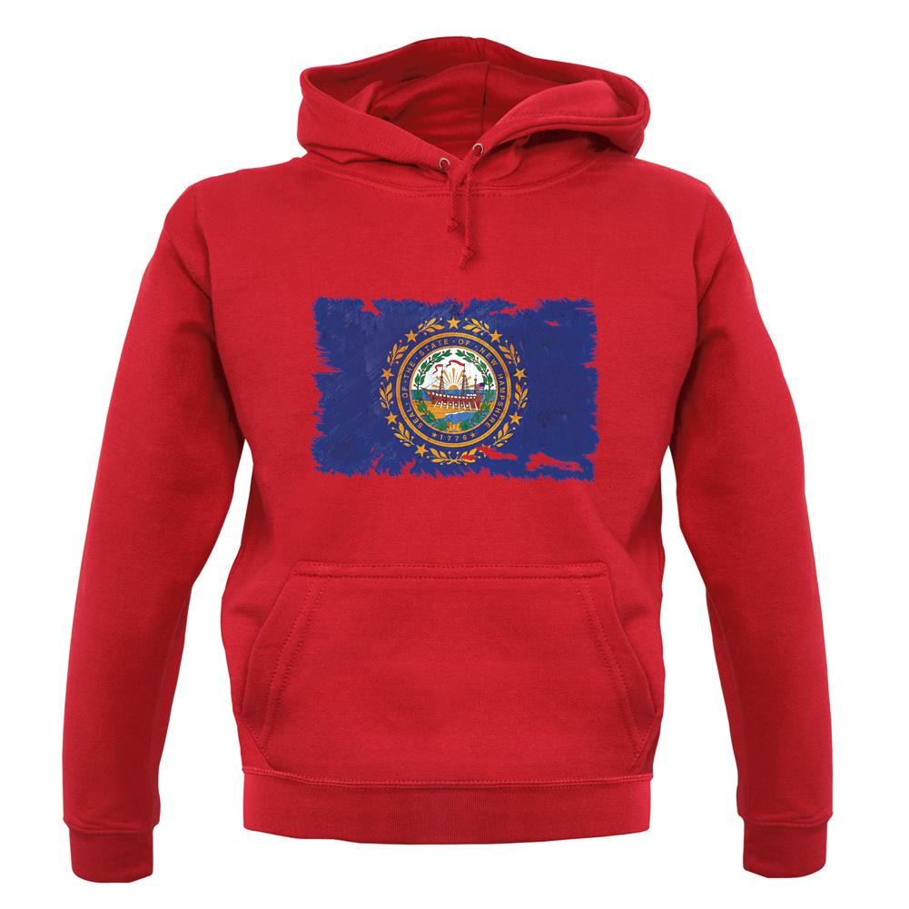 New Hampshire Grunge Style Flag unisex hoodie