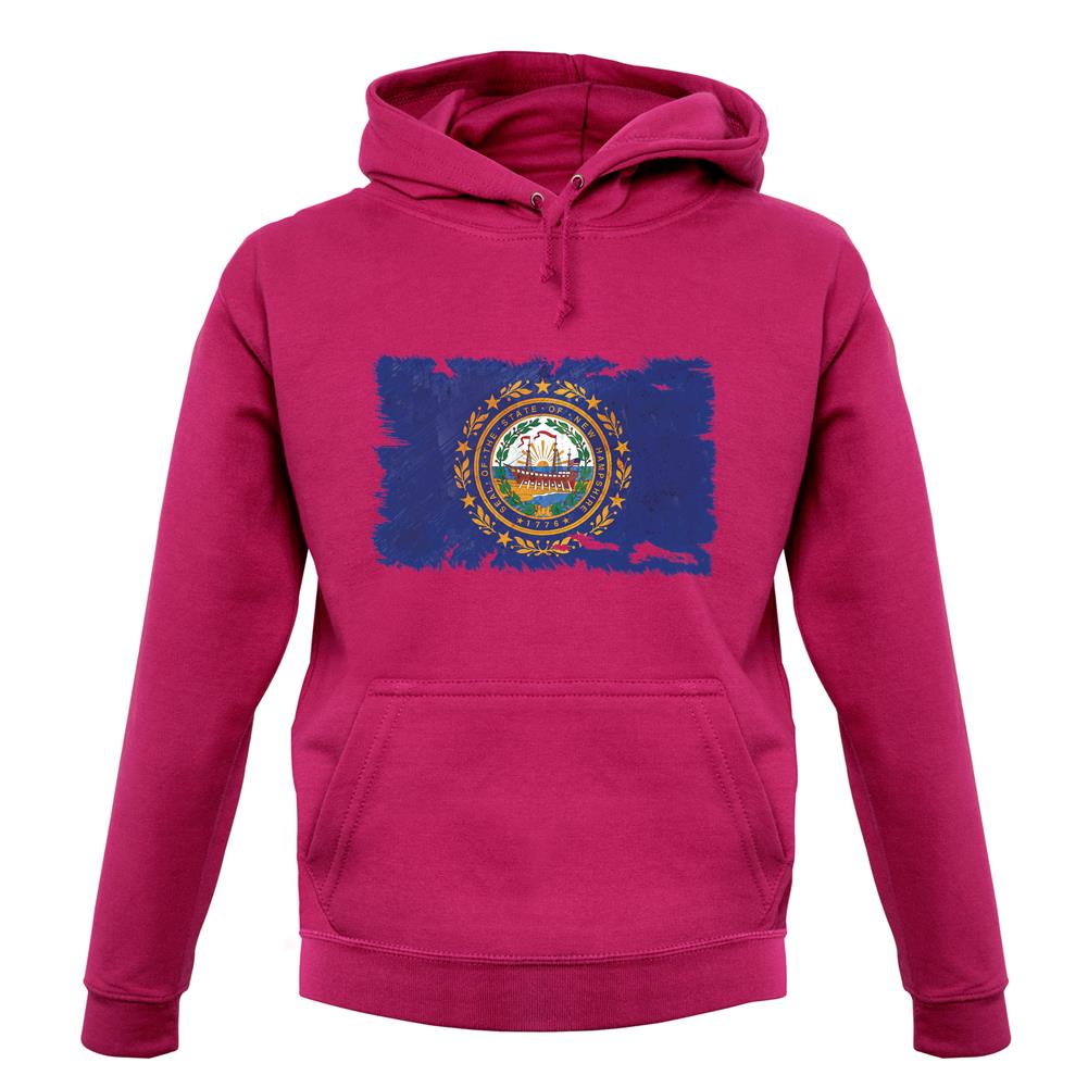 New Hampshire Grunge Style Flag unisex hoodie