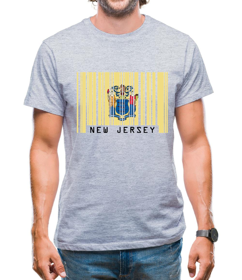 New Jersey  Barcode Style Flag Mens T-Shirt