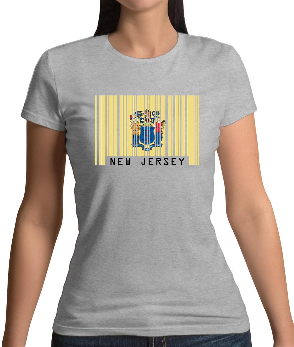 New Jersey  Barcode Style Flag Womens T-Shirt