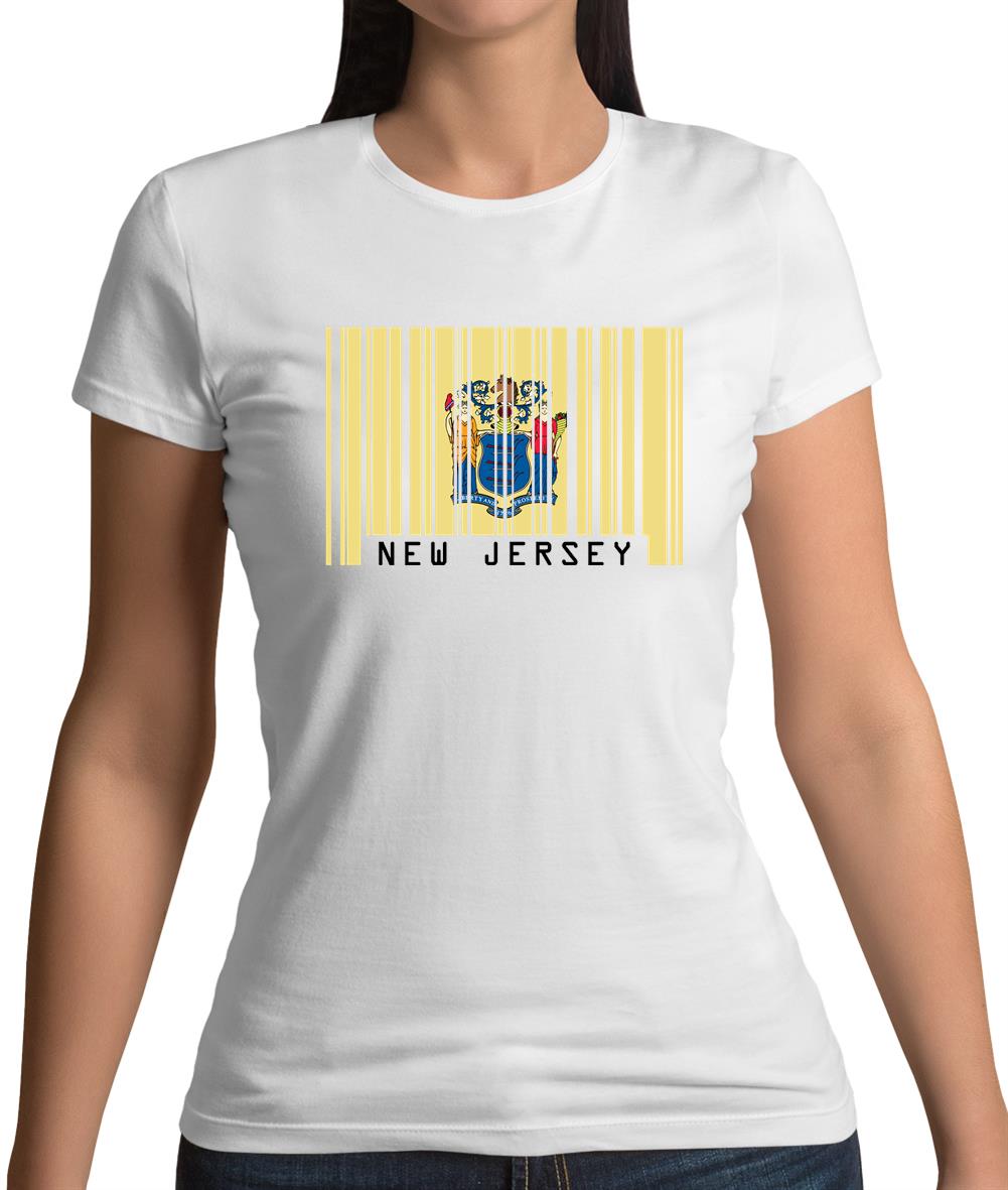 New Jersey  Barcode Style Flag Womens T-Shirt
