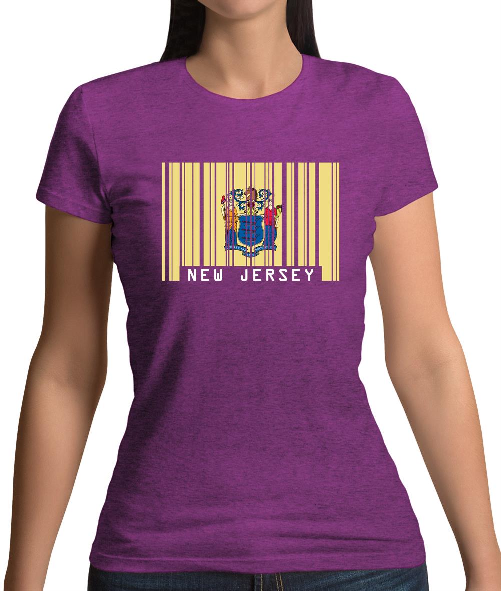 New Jersey  Barcode Style Flag Womens T-Shirt