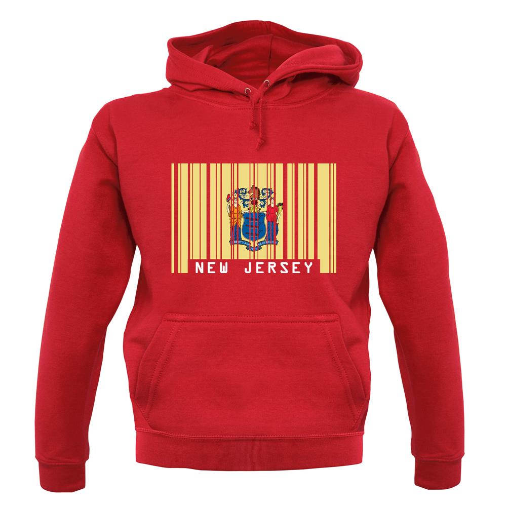 New Jersey  Barcode Style Flag unisex hoodie