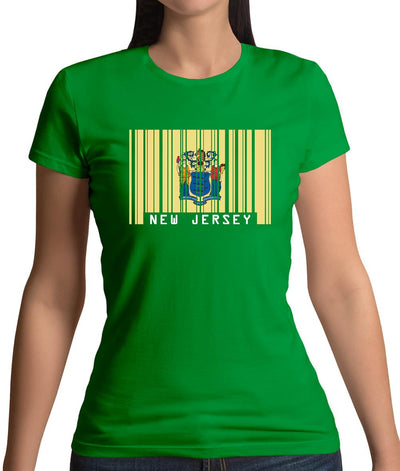 New Jersey  Barcode Style Flag Womens T-Shirt