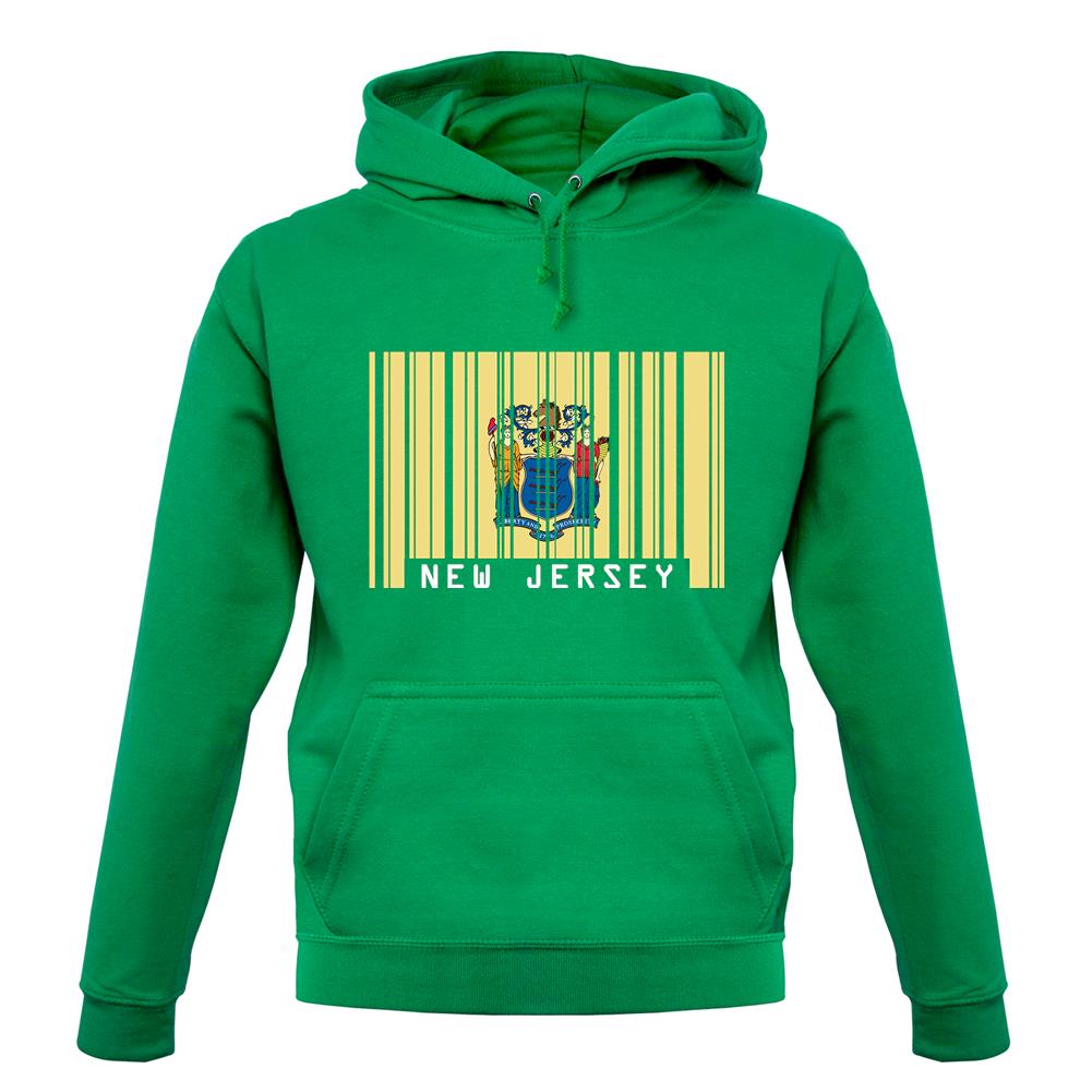 New Jersey  Barcode Style Flag unisex hoodie