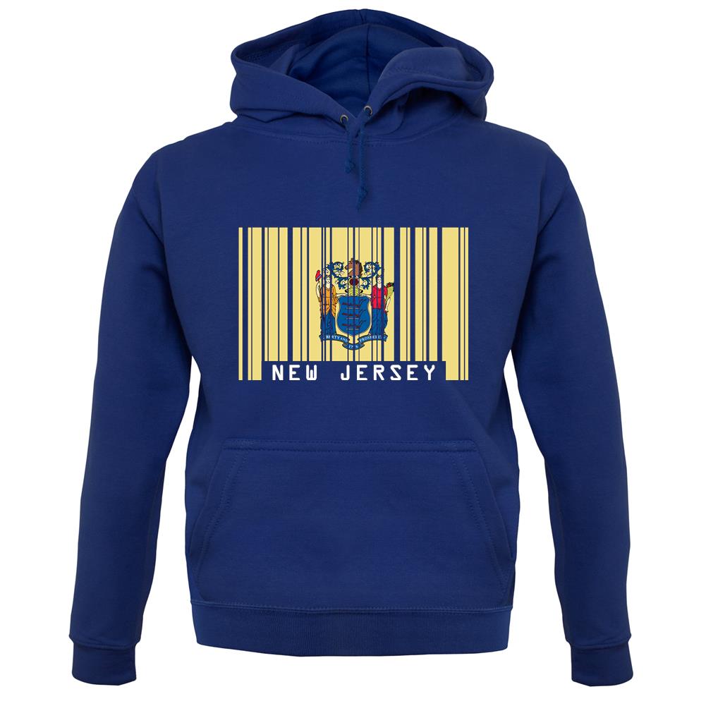 New Jersey  Barcode Style Flag unisex hoodie