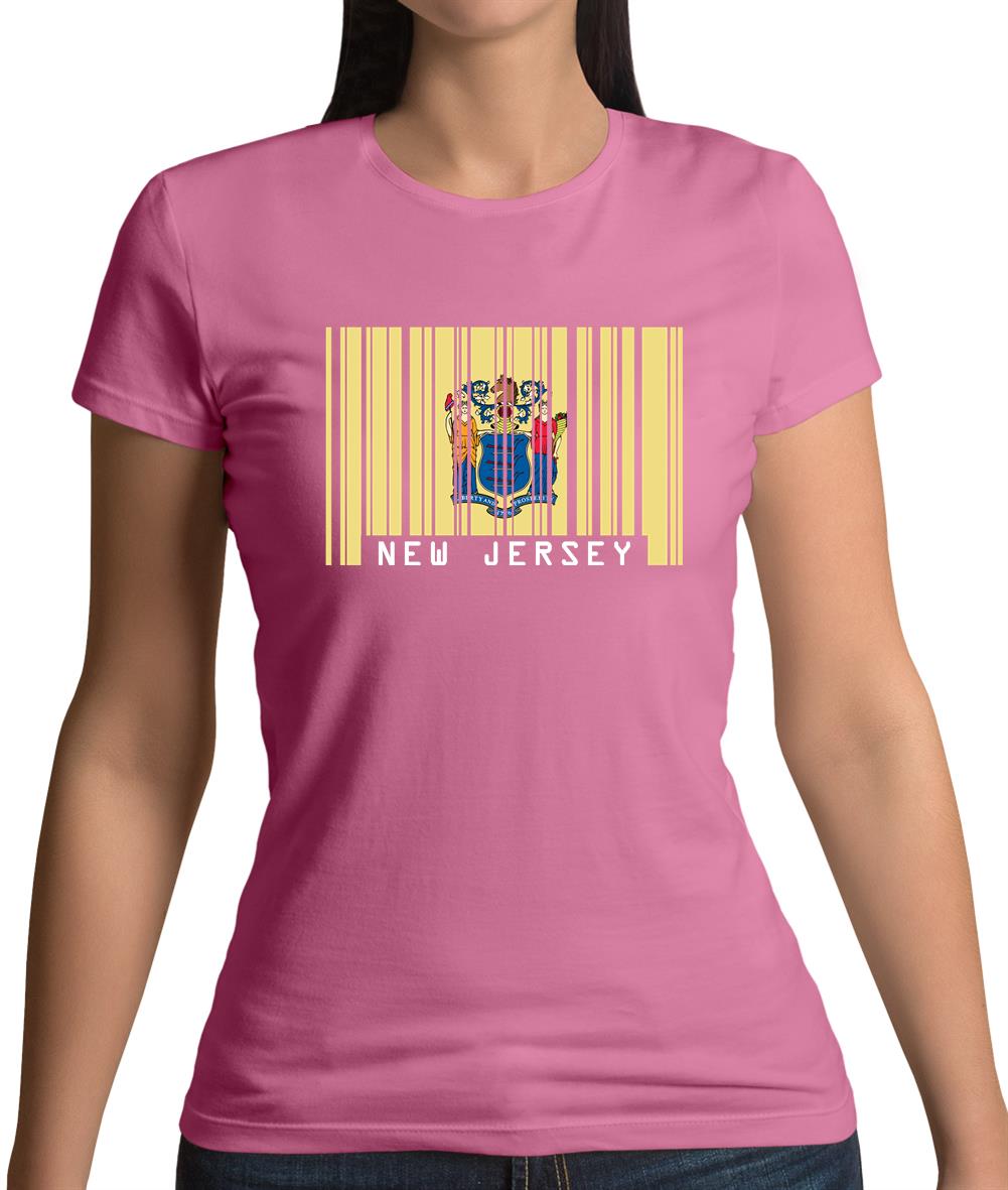 New Jersey  Barcode Style Flag Womens T-Shirt