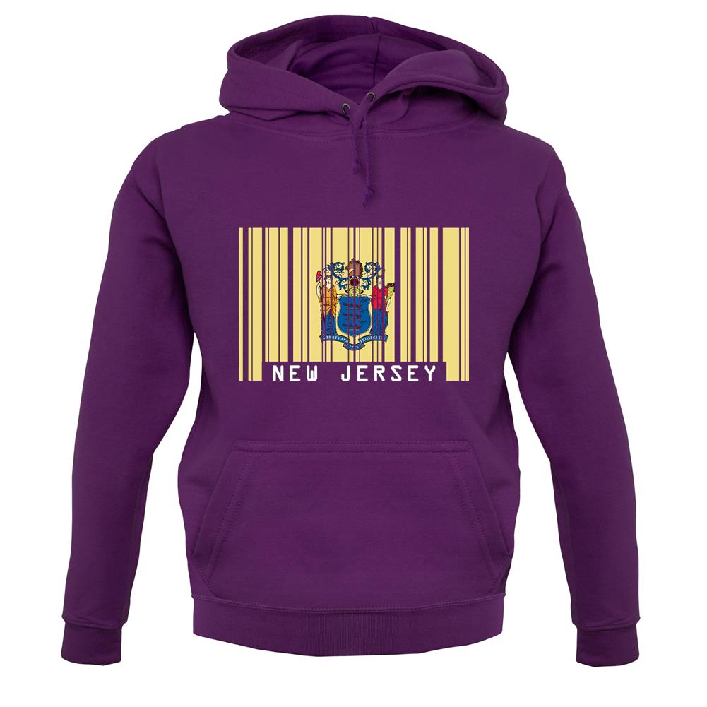 New Jersey  Barcode Style Flag unisex hoodie