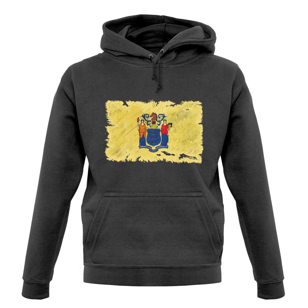 New Jersey Grunge Style Flag unisex hoodie