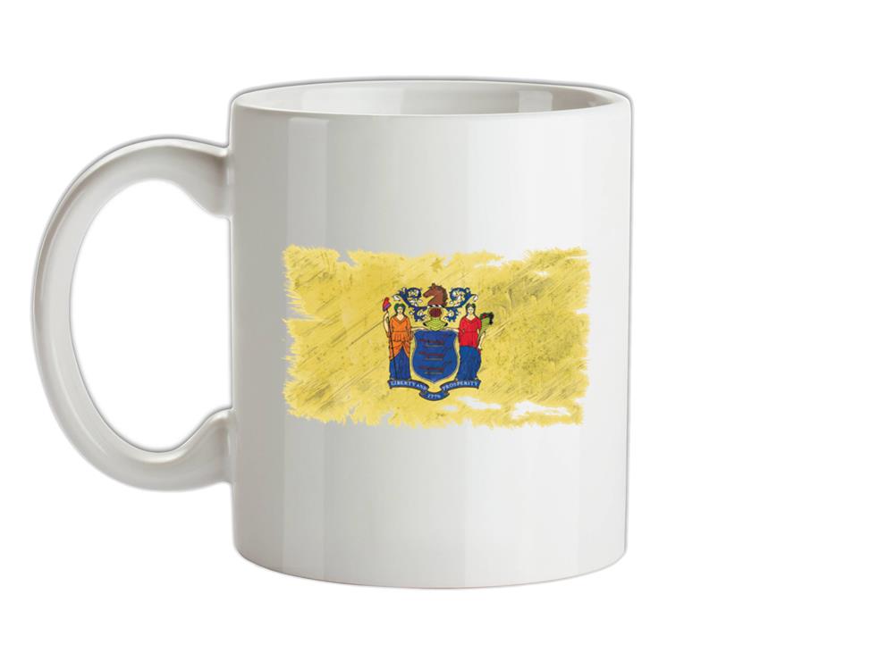 New Jersey Grunge Style Flag Ceramic Mug