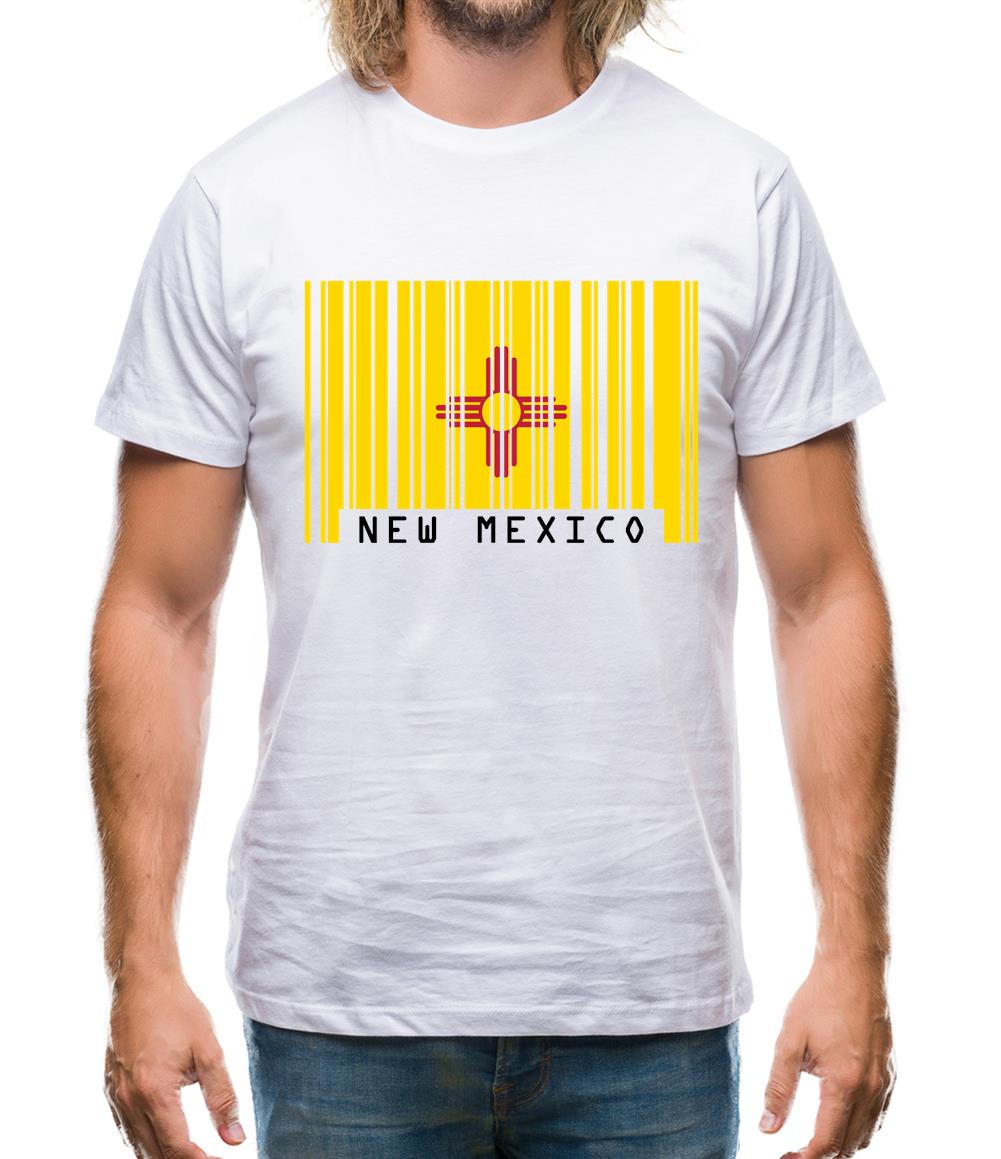 New Mexico  Barcode Style Flag Mens T-Shirt
