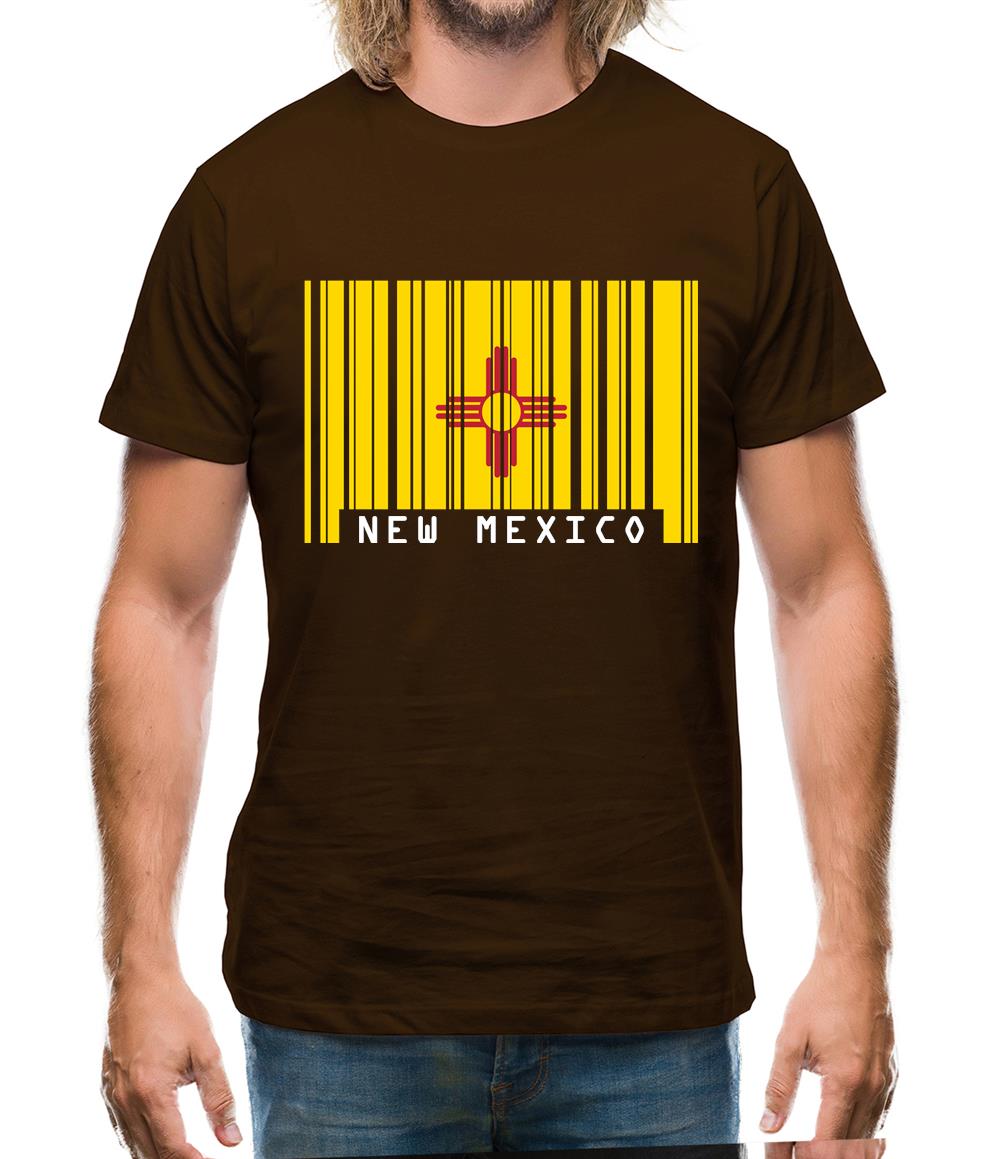 New Mexico  Barcode Style Flag Mens T-Shirt