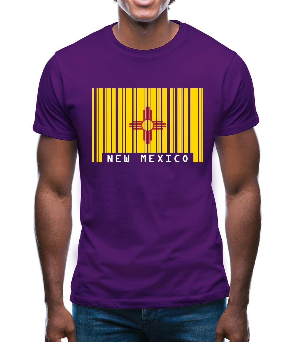 New Mexico  Barcode Style Flag Mens T-Shirt