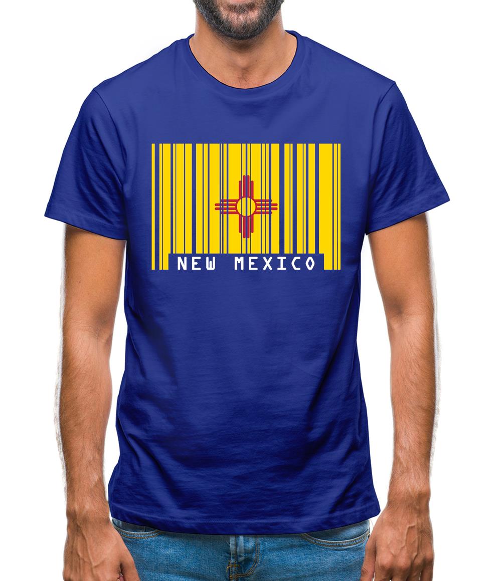 New Mexico  Barcode Style Flag Mens T-Shirt