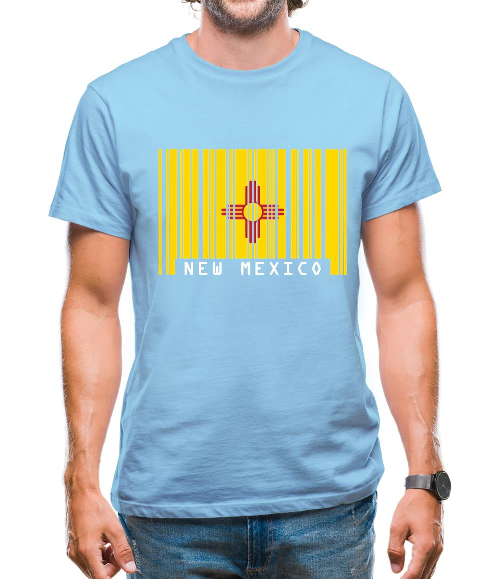 New Mexico  Barcode Style Flag Mens T-Shirt