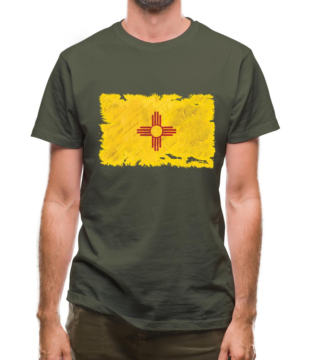 New Mexico Grunge Style Flag Mens T-Shirt