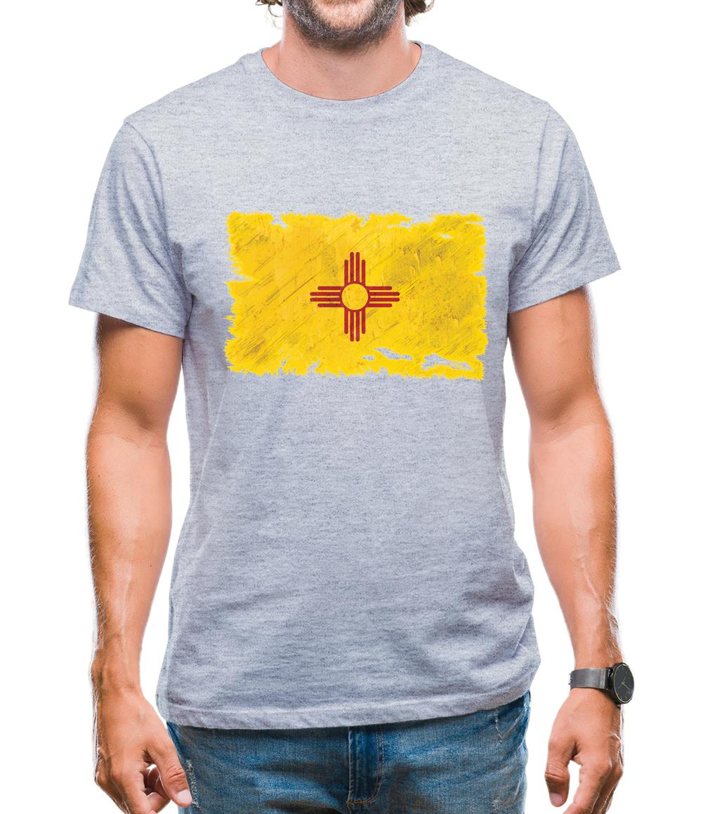 New Mexico Grunge Style Flag Mens T-Shirt