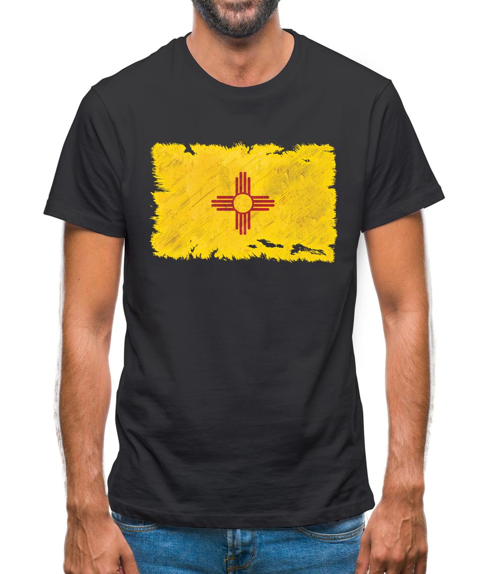 New Mexico Grunge Style Flag Mens T-Shirt