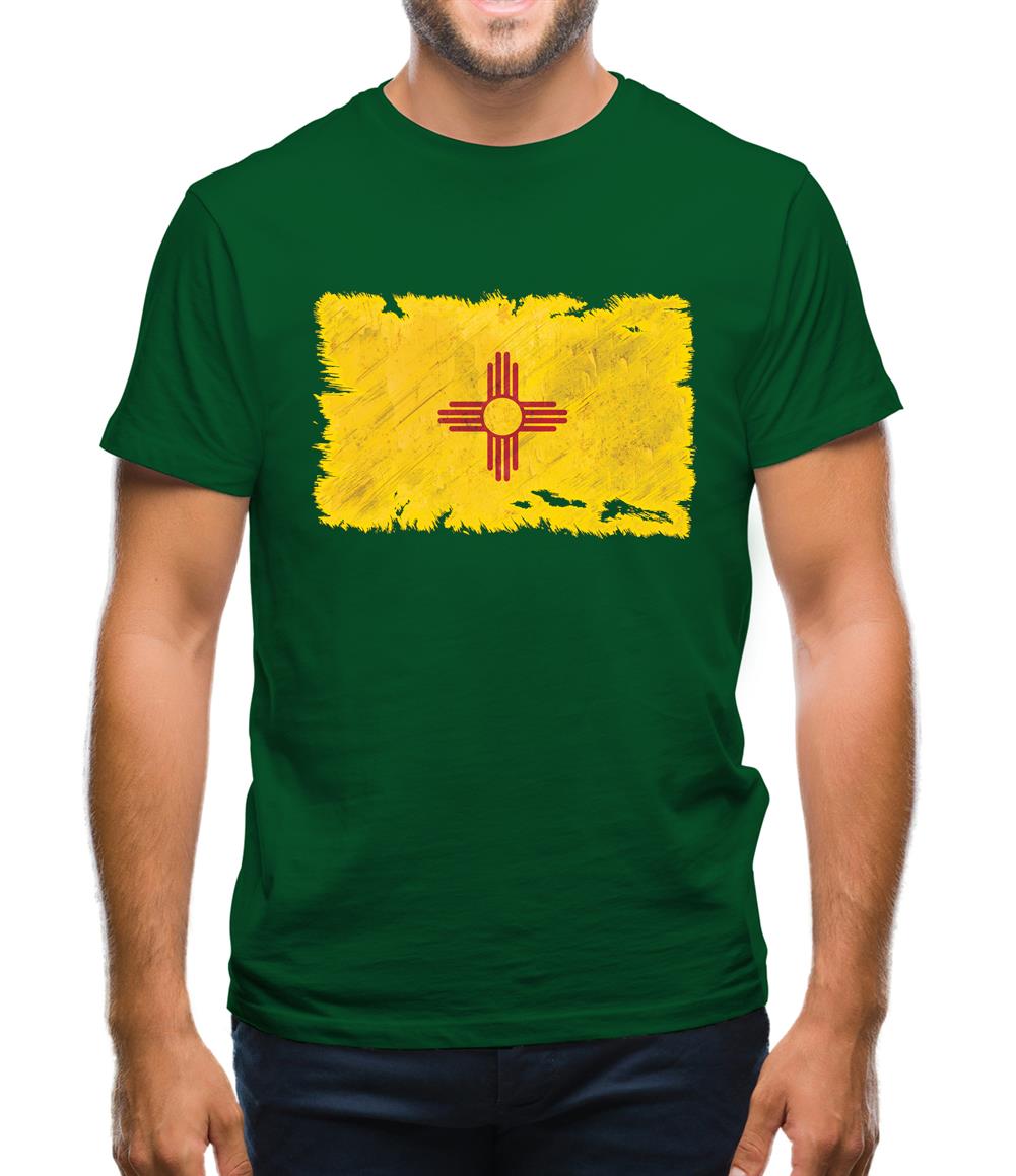 New Mexico Grunge Style Flag Mens T-Shirt