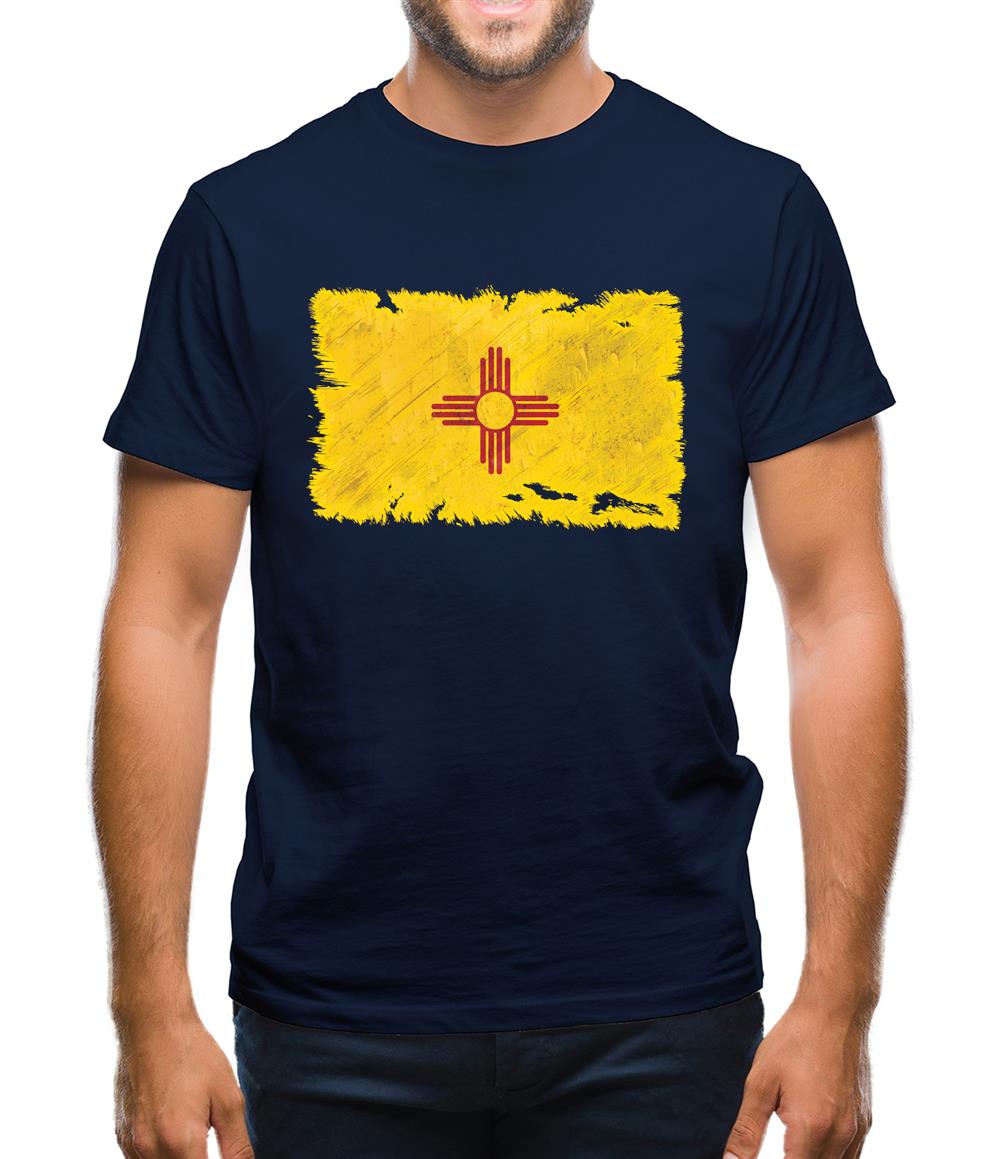 New Mexico Grunge Style Flag Mens T-Shirt