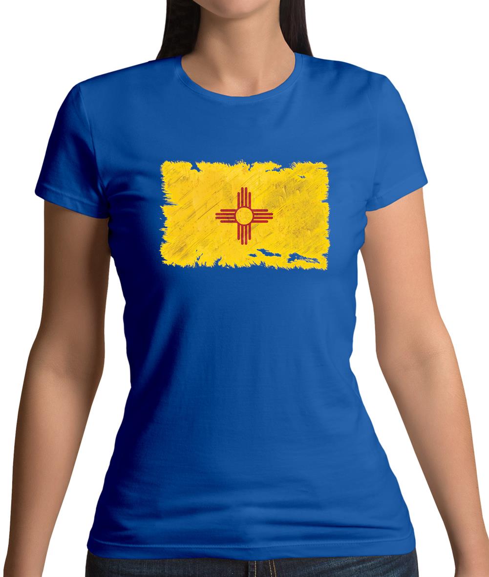 New Mexico Grunge Style Flag Womens T-Shirt