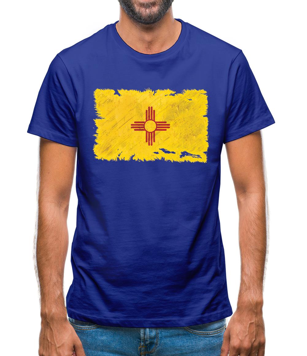 New Mexico Grunge Style Flag Mens T-Shirt