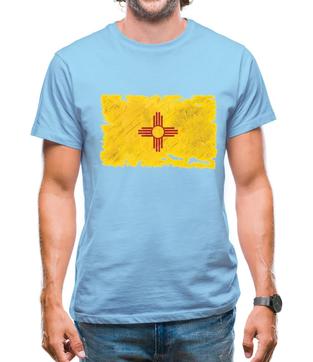 New Mexico Grunge Style Flag Mens T-Shirt