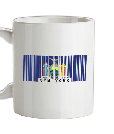 New York Barcode Style Flag Ceramic Mug