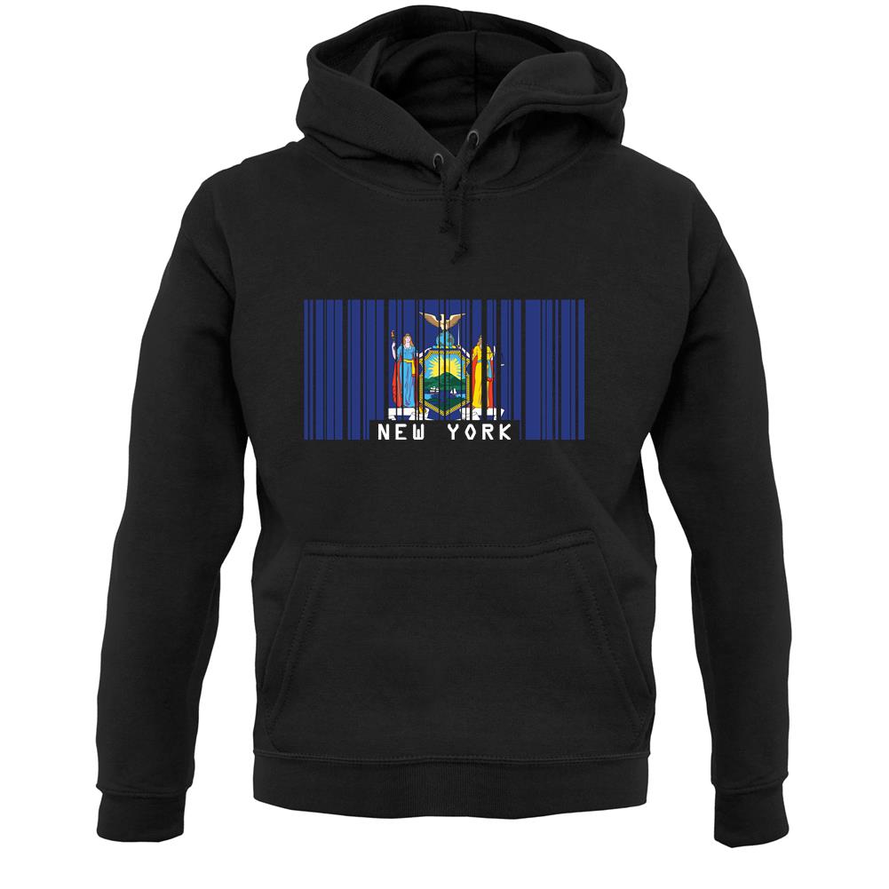 New York  Barcode Style Flag Unisex Hoodie