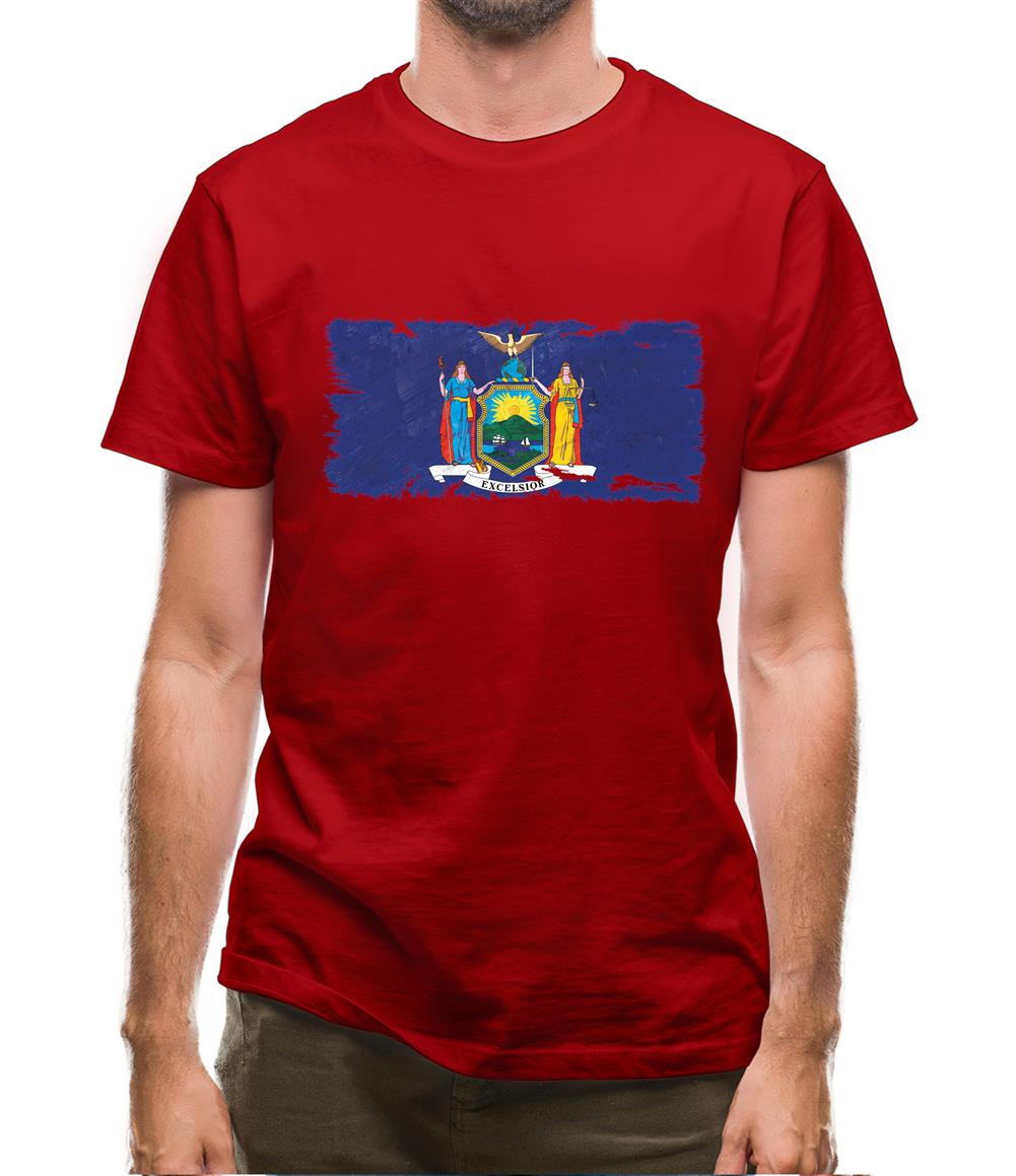 New York Grunge Style Flag Mens T-Shirt
