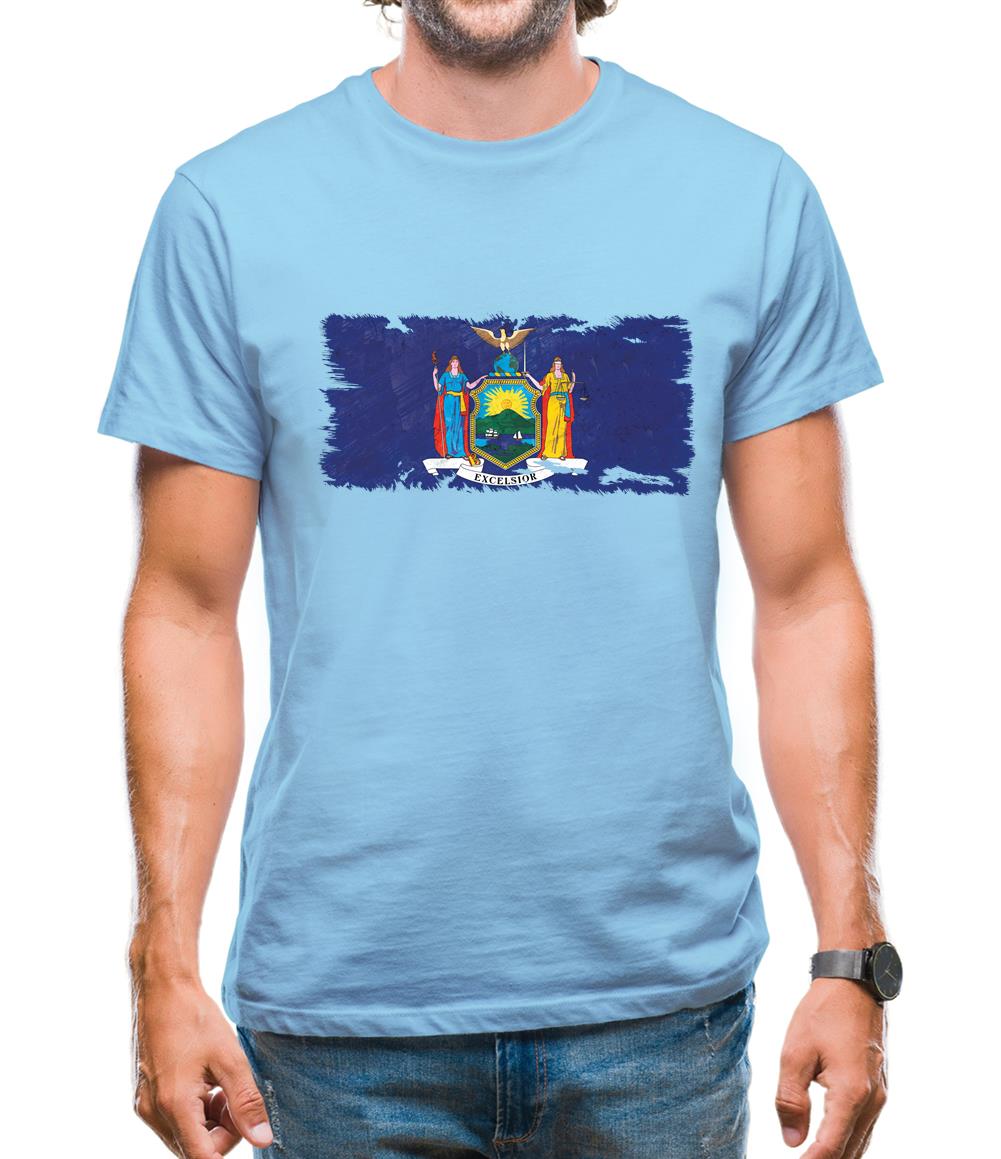 New York Grunge Style Flag Mens T-Shirt