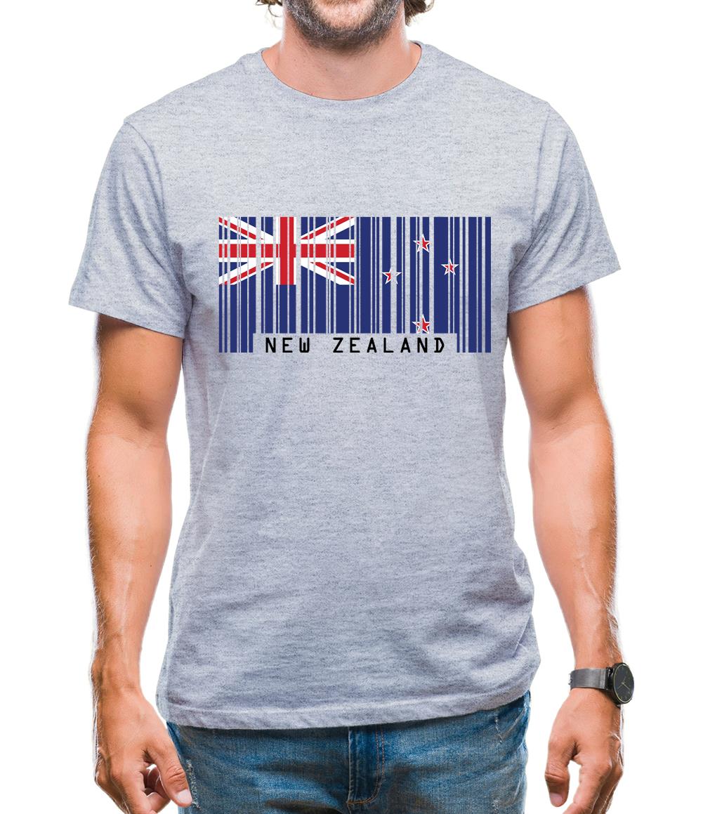 New Zealand  Barcode Style Flag Mens T-Shirt