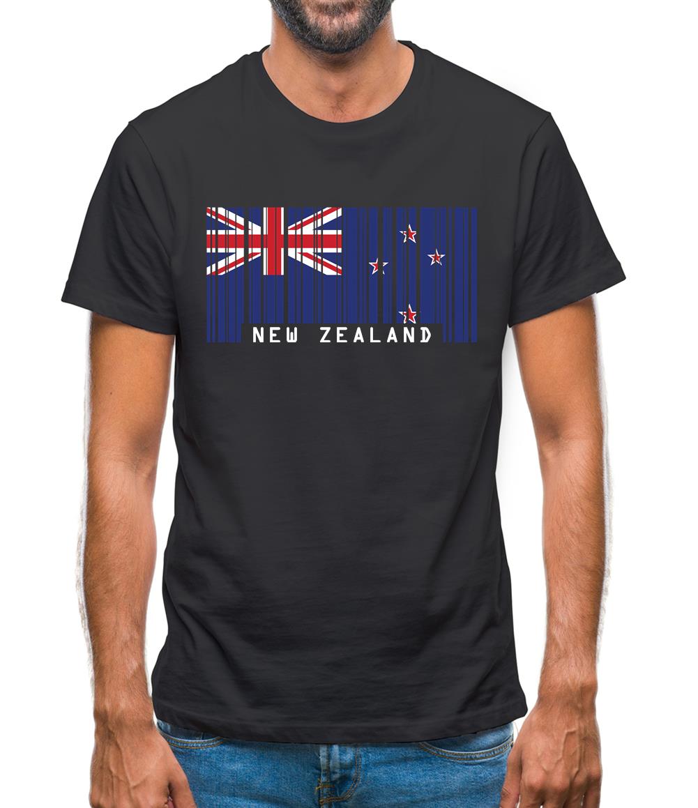 New Zealand  Barcode Style Flag Mens T-Shirt