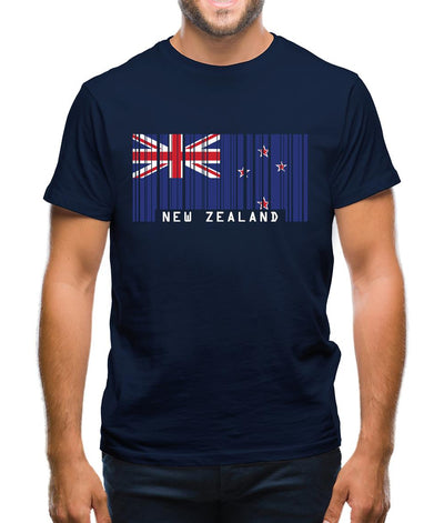 New Zealand  Barcode Style Flag Mens T-Shirt