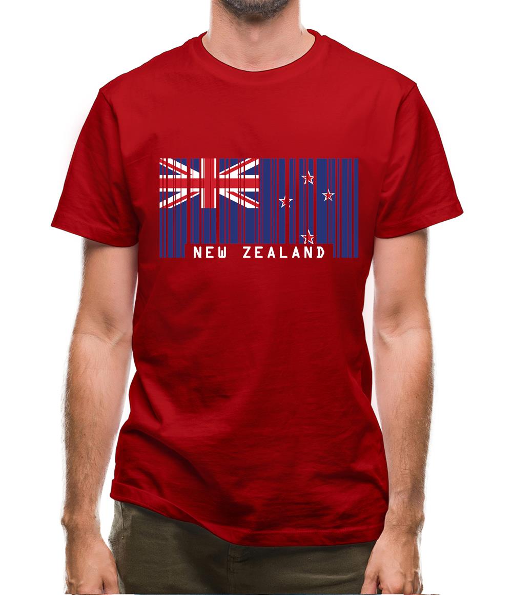 New Zealand  Barcode Style Flag Mens T-Shirt