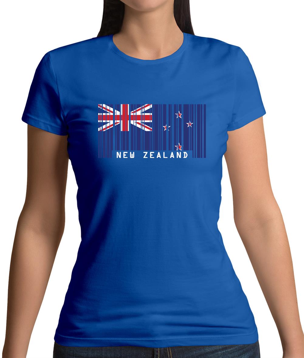 New Zealand  Barcode Style Flag Womens T-Shirt