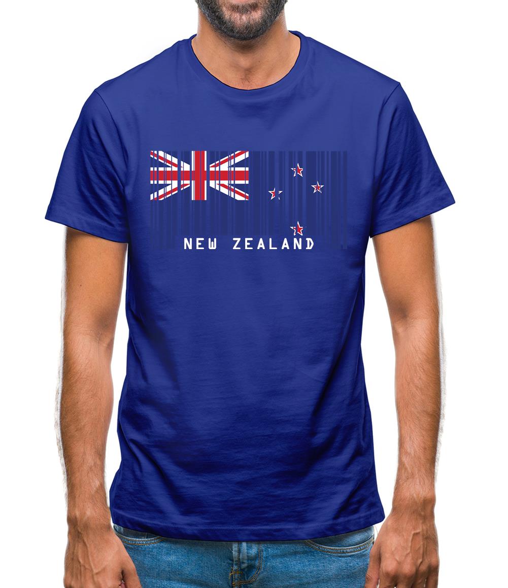 New Zealand  Barcode Style Flag Mens T-Shirt