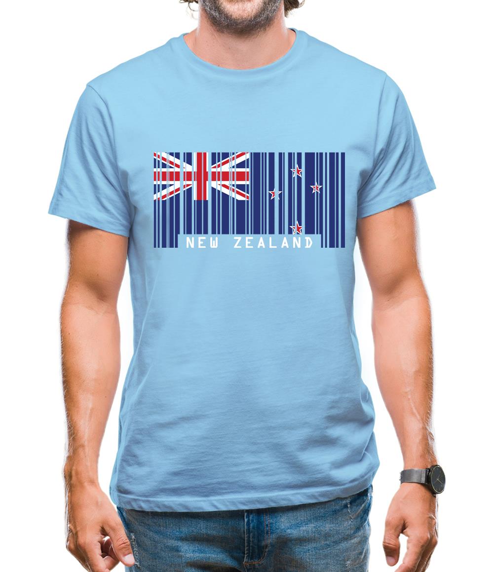 New Zealand  Barcode Style Flag Mens T-Shirt