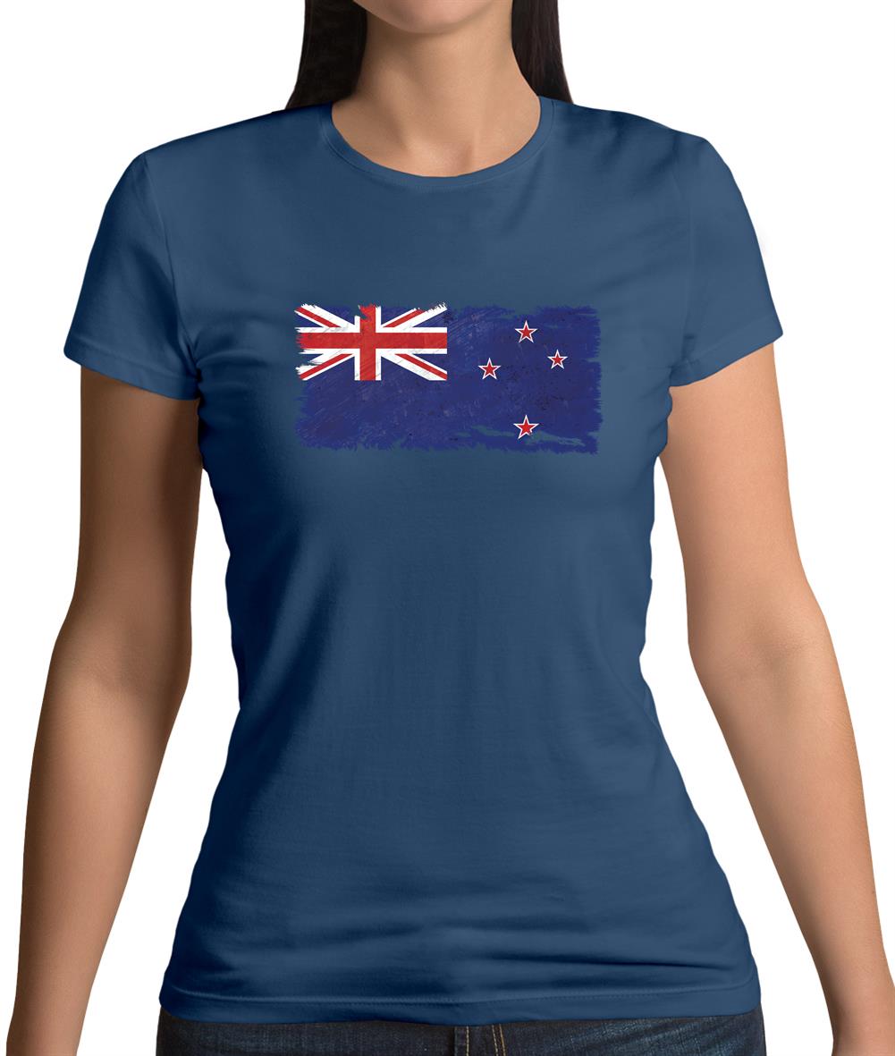 New Zealand Grunge Style Flag Womens T-Shirt