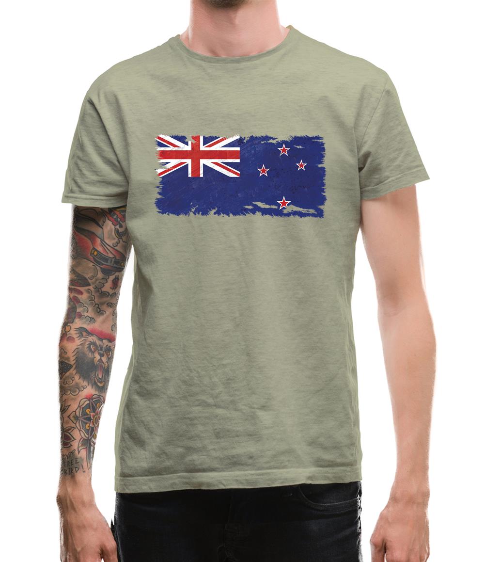 New Zealand Grunge Style Flag Mens T-Shirt