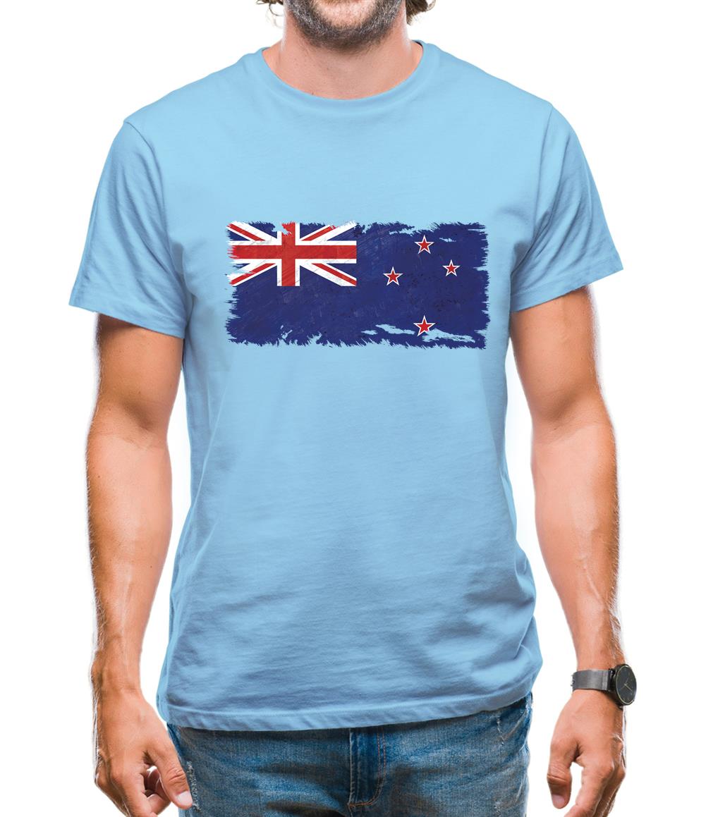 New Zealand Grunge Style Flag Mens T-Shirt