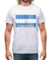 Nicaragua Barcode Style Flag Mens T-Shirt