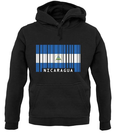 Nicaragua Barcode Style Flag unisex hoodie